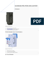 Difference BN MCB, MCCB, Elcb, RCCB, Acb & VCB