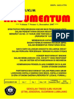 Jurnal Hukum Argumentum, Vol 7-1 Desember 2007, Cover