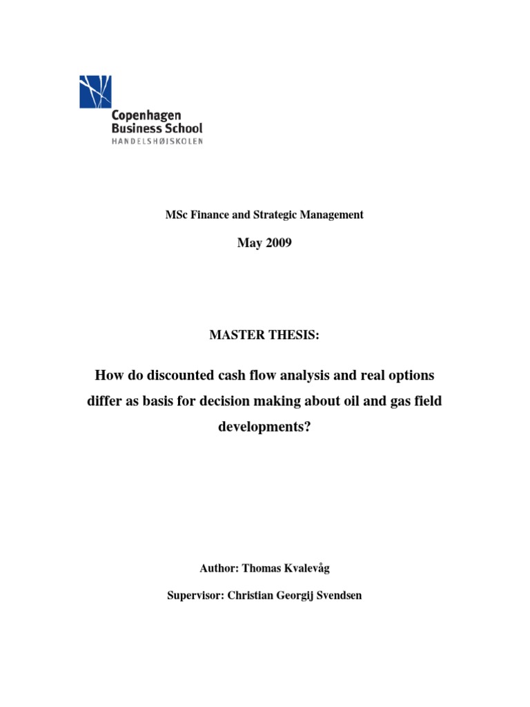 Master thesis real options finance