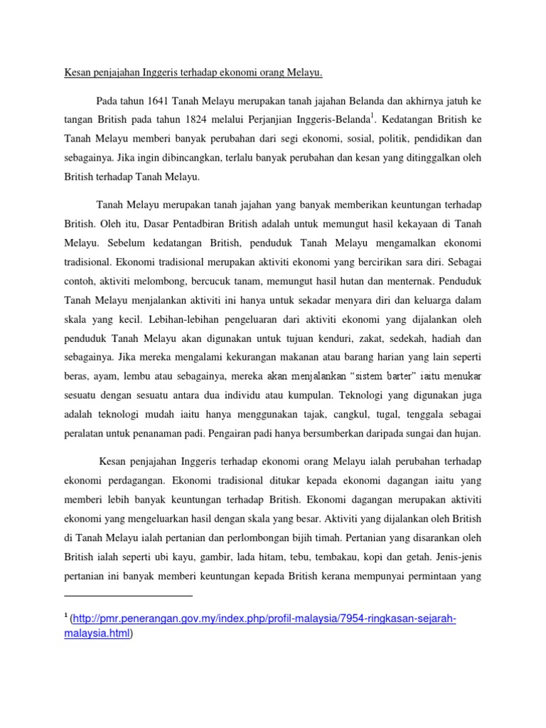 Kesan Penjajahan British Di Tanah Melayu Pdf Lertyi