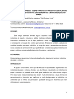 IMPACTO DA ÁGUA FRESCA SOBRE O PROCESSO PRODUTIVO EM PLANTAS DE INDÚSTRIAS DE CELULOSE (NOVAS PLANTAS E MODERNIZAÇÃO) NO BRASIL