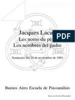 Jacques Lacan, Seminario Los Nombres Del Padre, 20-11-1963