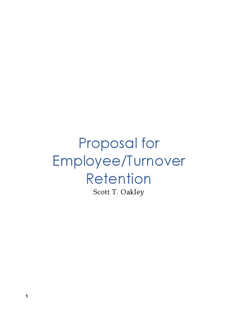Employee Retention Proposal for Federal Screw | PDF | Employee ...