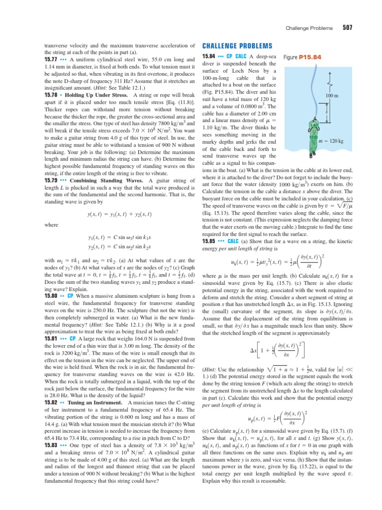 Transverse Waves and Tension Calculations | PDF | Tension (Physics) | Waves