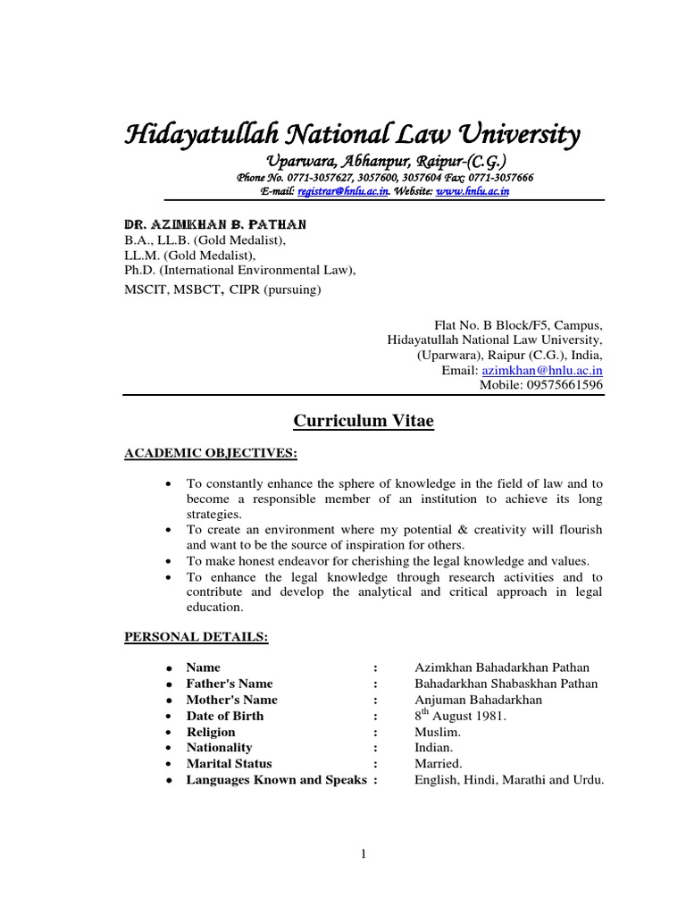 Dr. Azim B. Pathan Final Updated C.V. - 12!04!2014 PDF | PDF | Advocate ...