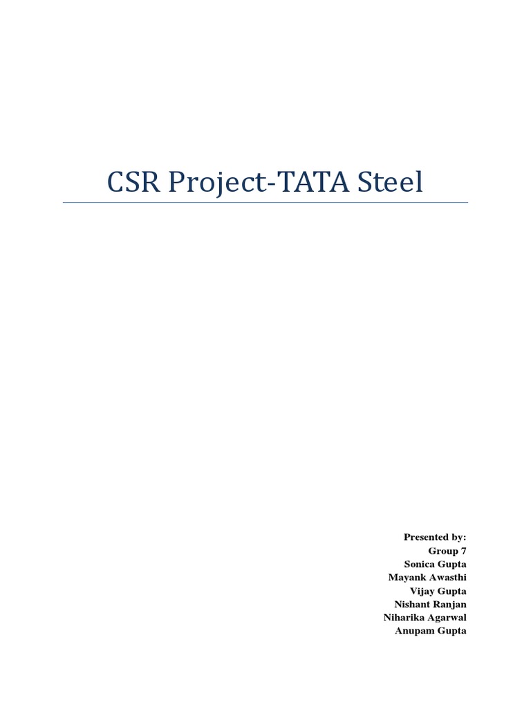 Report tata steel | Corporate Social Responsibility | Public–Private ...
