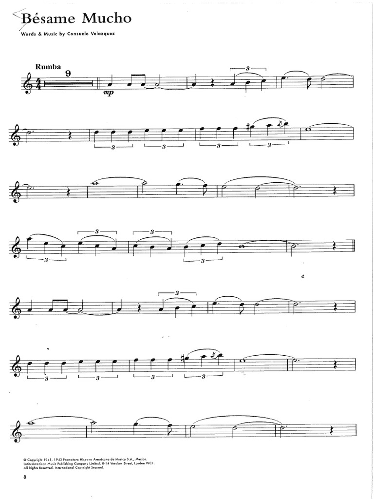 Besame Mucho Alto SaxophoneEb