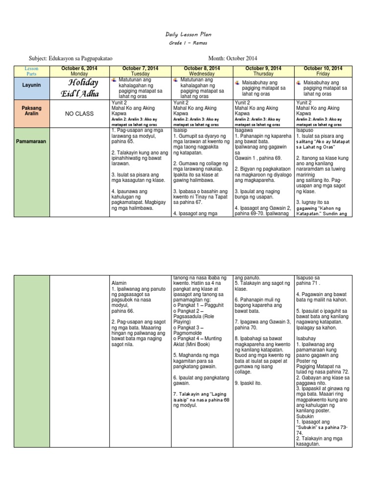 Daily Lesson Plan ESP 03 | PDF