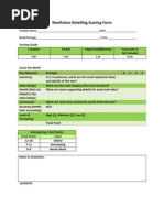 fiction retelling scoring form