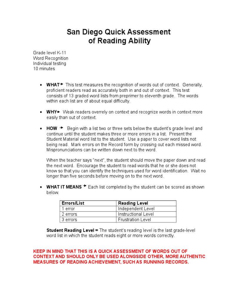 San Diego Quick Assessment Printable Printable Templates Protal