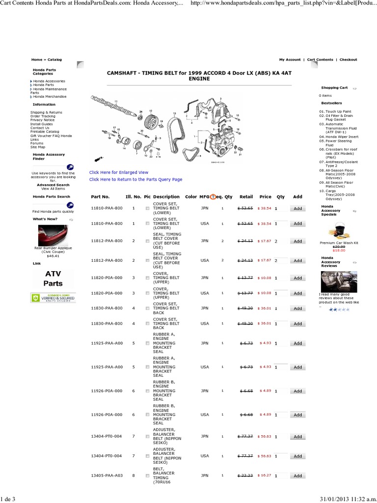 Honda Accord Parts | PDF | Belt (Mechanical) | Motor Vehicle