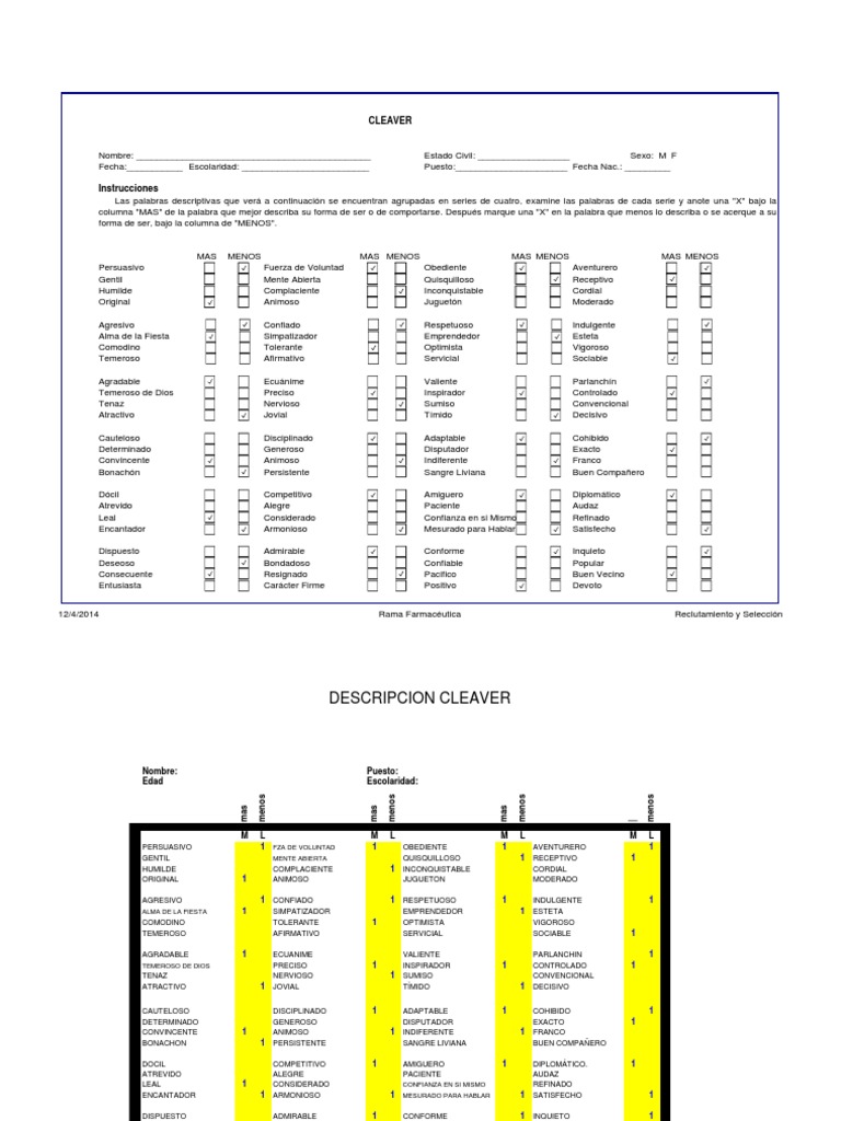 Significado The Cleaver Test PDF Creatividad Science