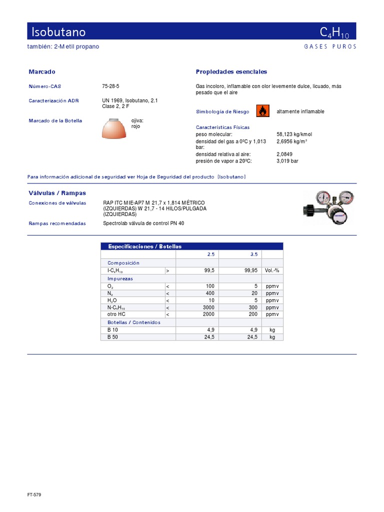 Hoja de Seguridad Del Iso-Butano | PDF