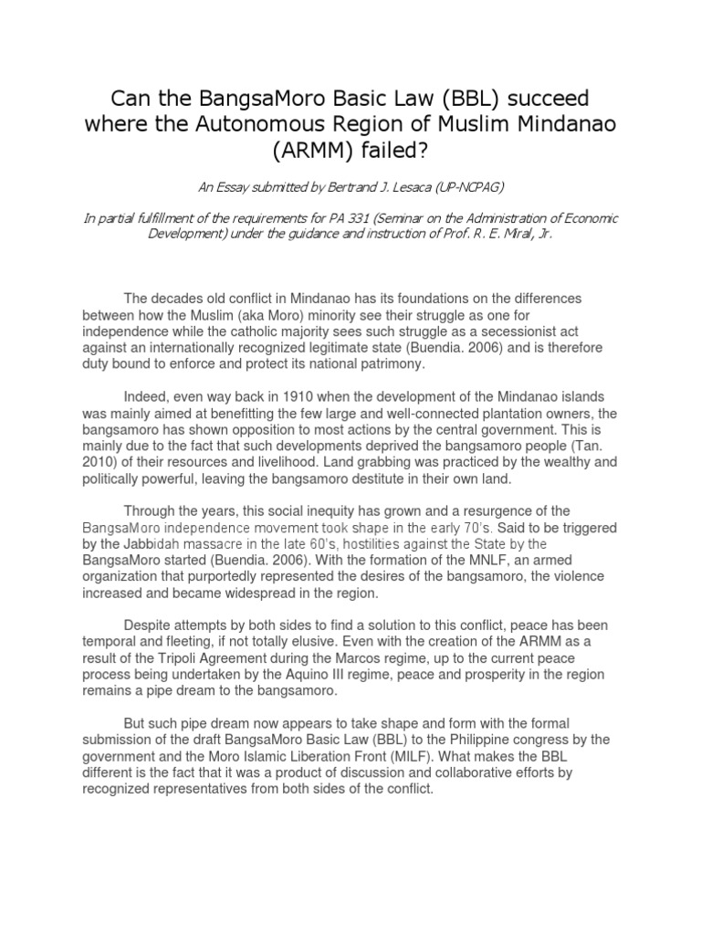 Peace in mindanao essay image