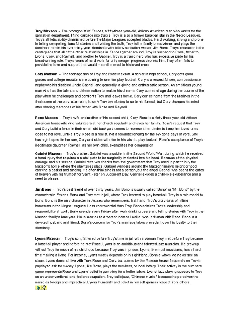 Fences Sparknotes Fences (Play)