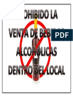 Prohibido La Venta de Bebidas Alcohólicas Dentro Del Local
