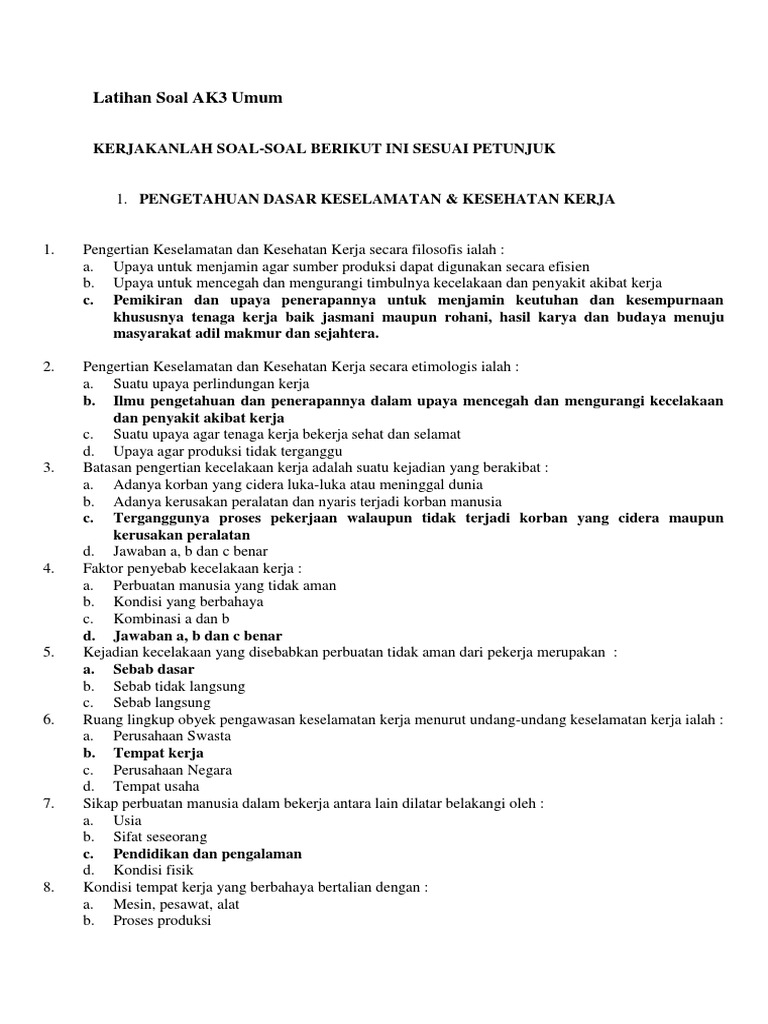 Latihan Soal Ak3 Umum
