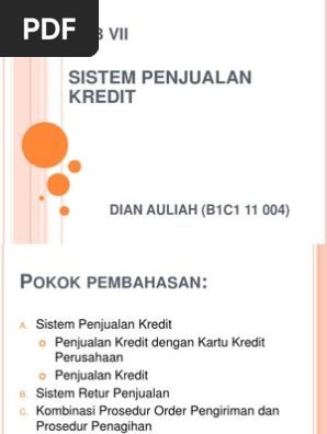 Sistem Penjualan Kredit