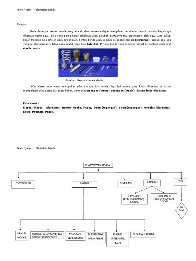 Contoh Naskah Elastisitas Benda