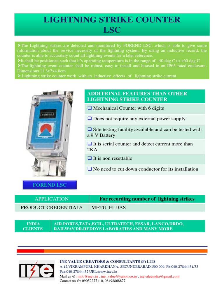 Lightning Strike Counter Specifications | PDF