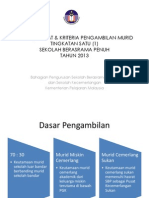 Dasar Pemgambilan Murid Ke Sbp 2013