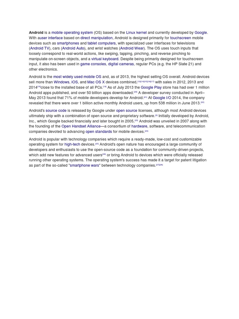 Android OS Overview and Source Code | PDF
