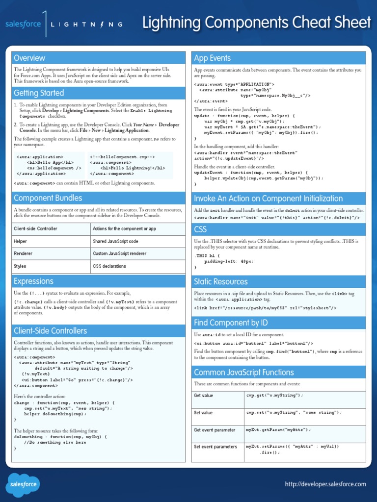 Salesforce Lightning Components Guide | PDF | Html Element | Software ...