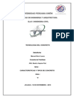 Caracteristicas y Tipos de Concreto