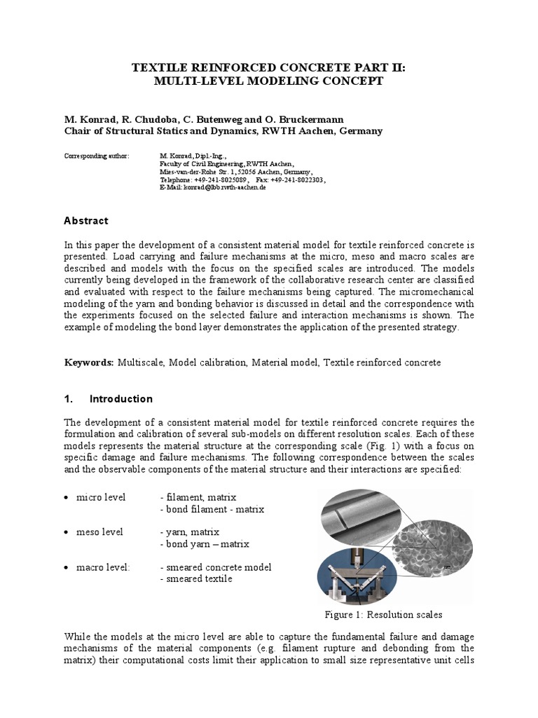 Multiscale Modeling of Textile Reinforced Concrete | PDF | Fracture ...
