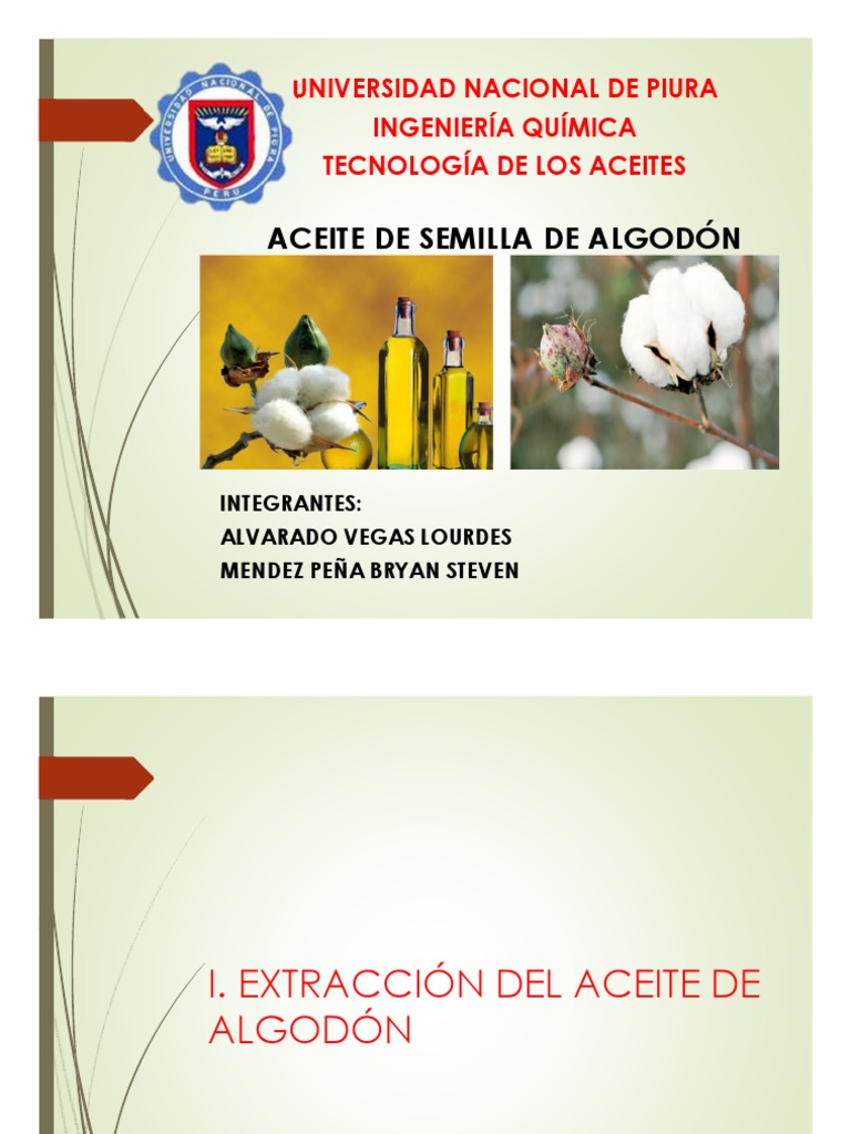 Aceite de Algodon Algodón Petróleo