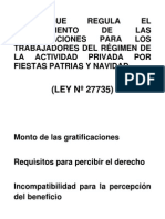 Ley Que Regula El Otorgamiento de Las Gratificaciones para Los Trabajadores Del Régimen de La Actividad Privada Por Fiestas Patrias y Navidad