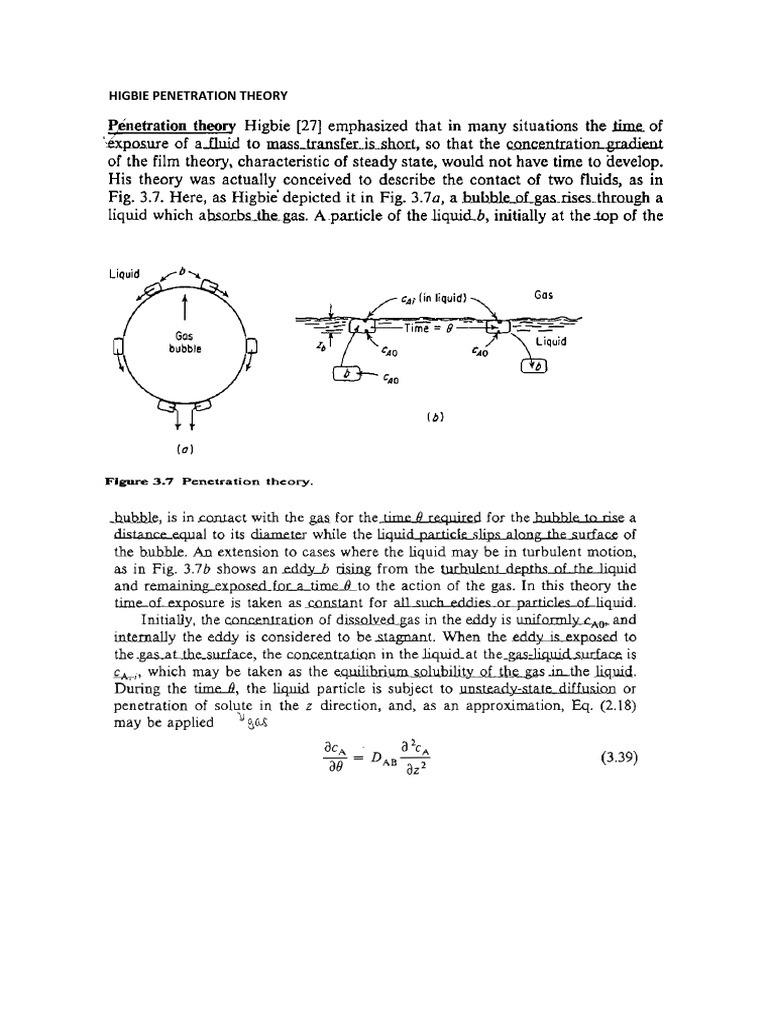 Higbie Penetration Theory | PDF