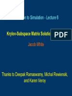 Introduction To Simulation - Lecture 6: Krylov-Subspace Matrix Solution Methods