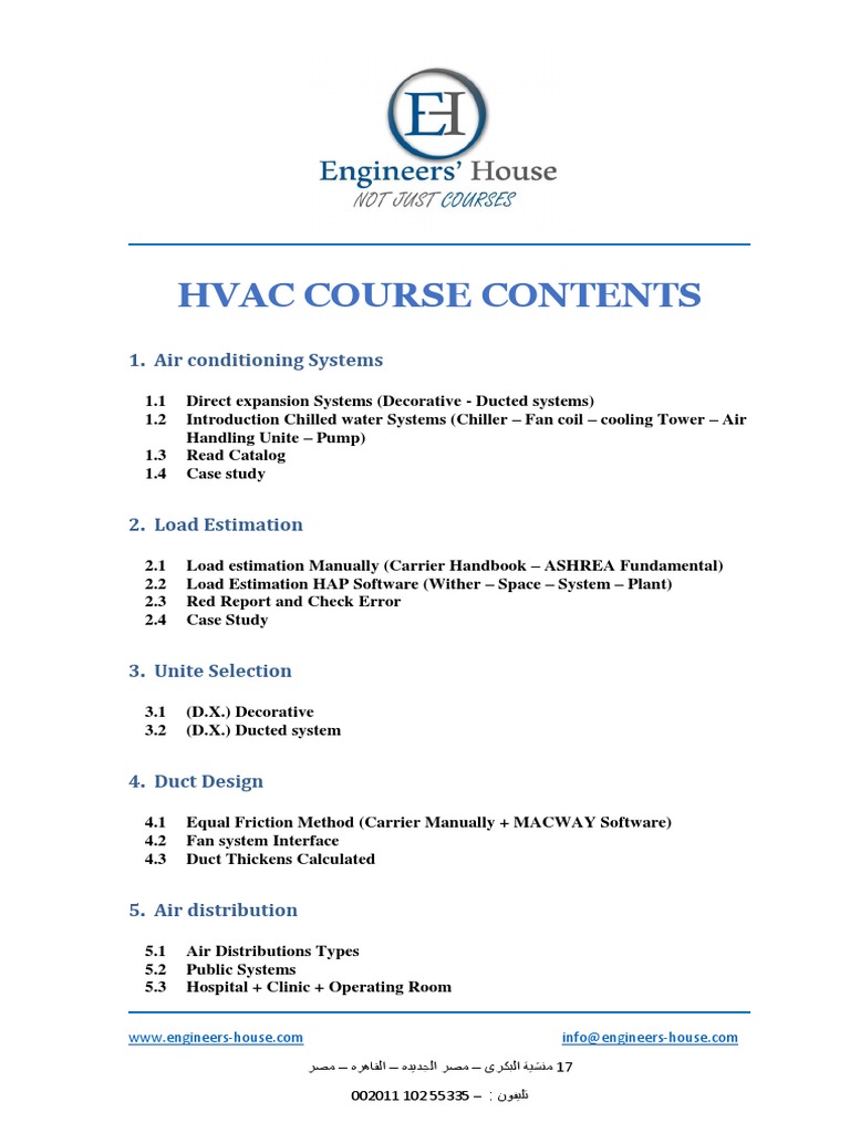 HVAC Course Overview and Content | PDF