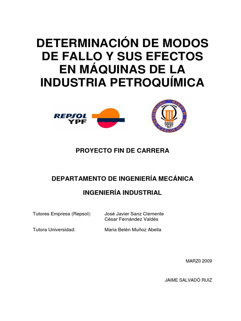 Determinacion De Fallas Y Modos De Falla Industria Petroquimica Pdf
