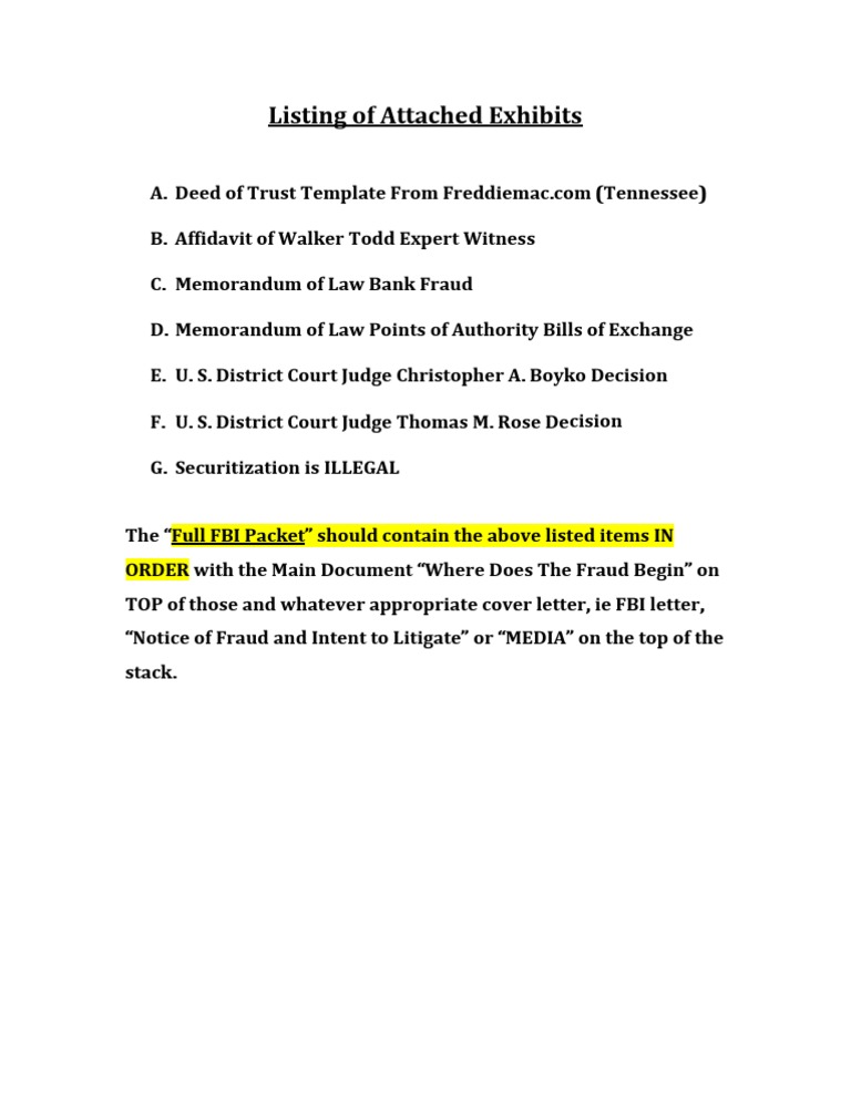 Essential Legal Exhibits for Fraud Case | PDF