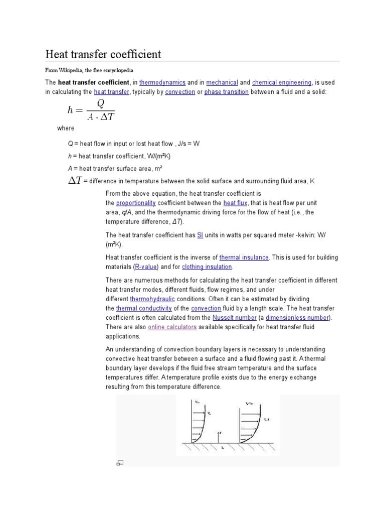 Understanding Heat Transfer Coefficient | PDF | Heat Transfer | Thermal ...