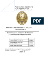 Laboratorio N_1 Determinación Del Centro de Presiones y Estabilidad de Cuerpos Flotantes