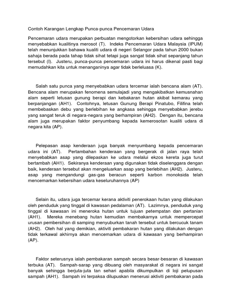 Contoh Karangan Lengkap Punca Pdf