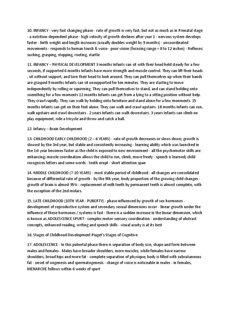 Stages of Human Growth and Development | PDF | Infants | Puberty