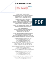 Bob Marley Lyrics - Buffalo Soldier