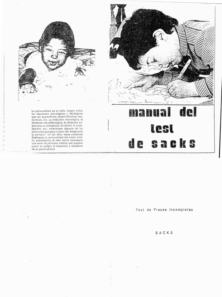 Test de Sacks - Completo | PDF | La sexualidad humana | Sicología