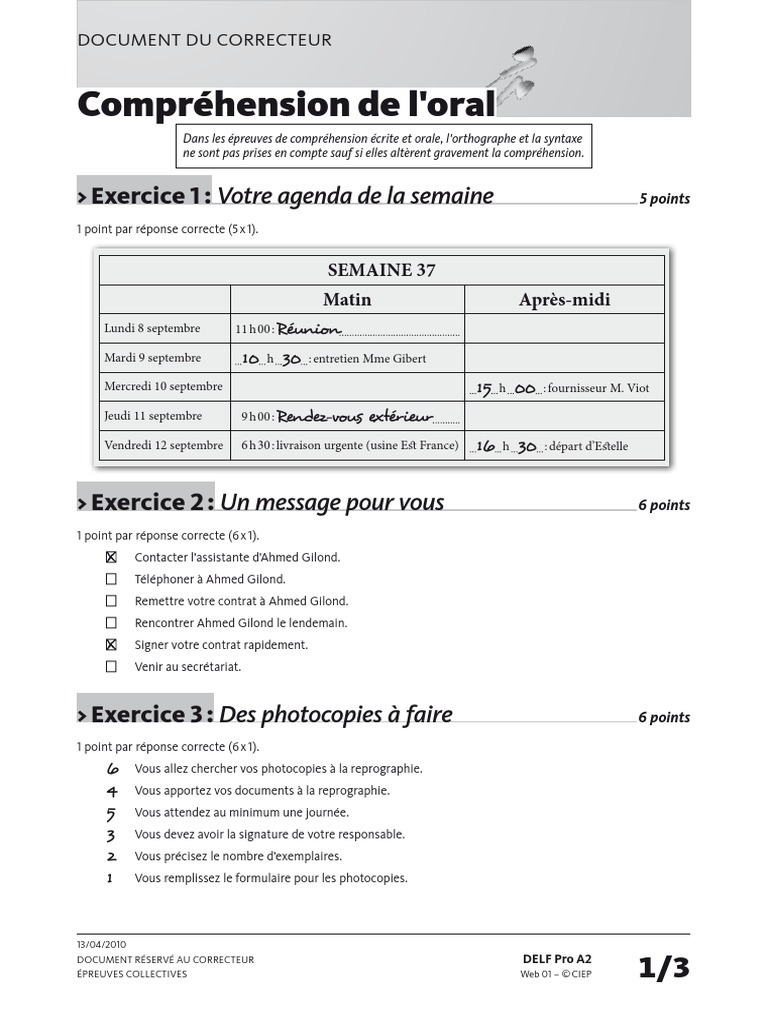 Delf A2 Sample Papers With Answers Pdf