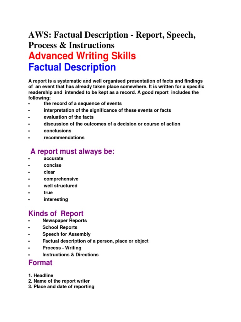 What are prerequisites of factual description image