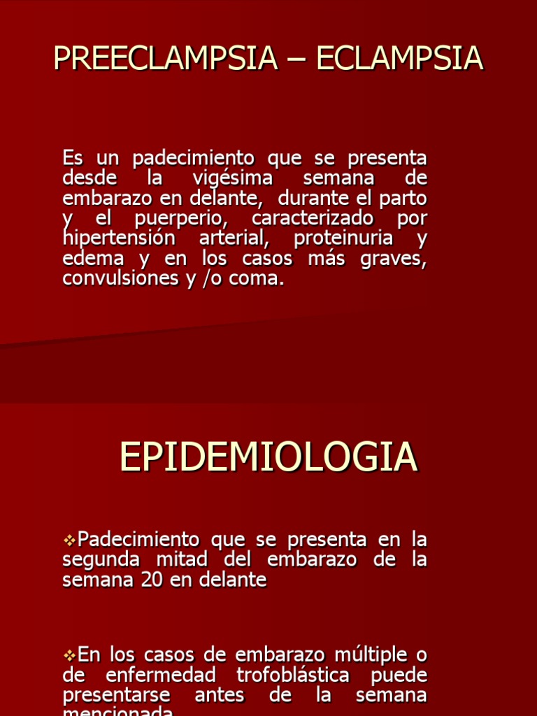 Preeclampsia Eclampsia PDF El embarazo Medicina CLINICA