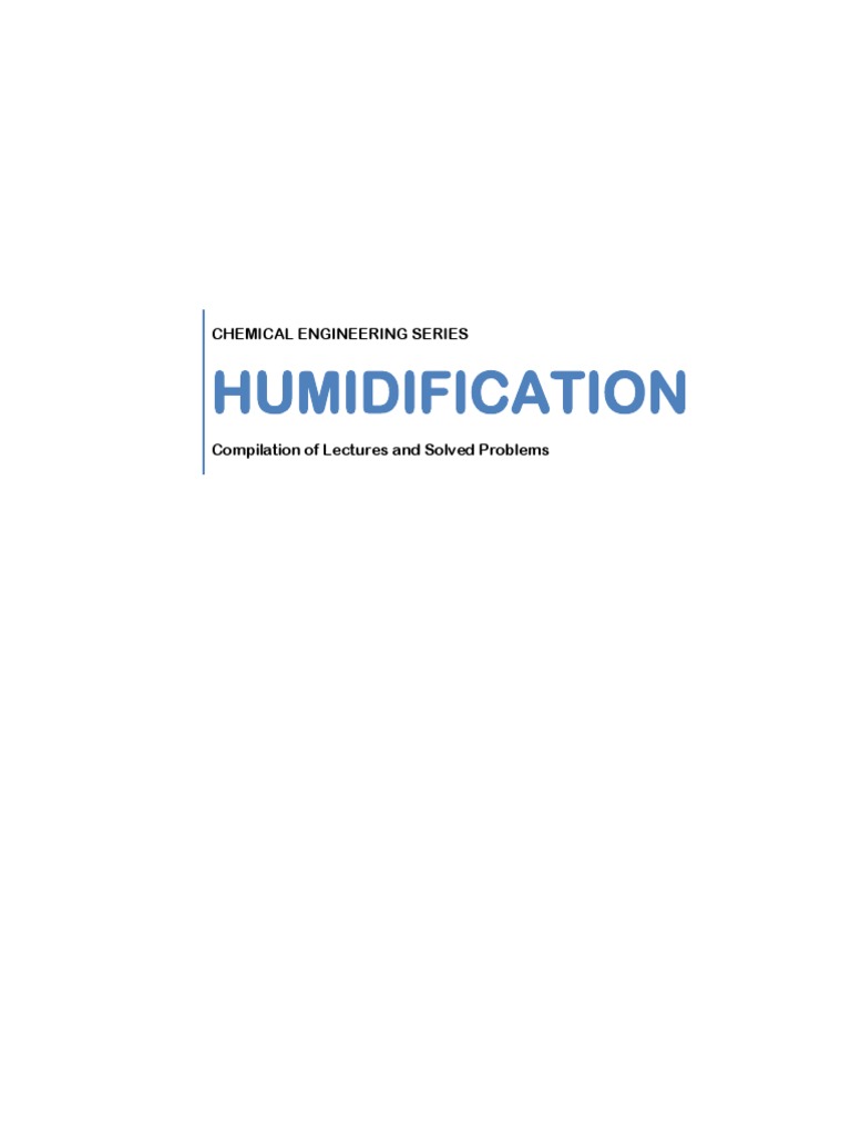 Humidification Chemical Engineering Series PDF