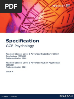 Edexcel AS Pyschology Specification