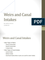 Weirs and Canal Intakes: by Vaibhav Sharma 121665 D2