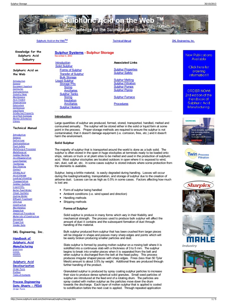 Sulphur Storage Sulfur Hvac