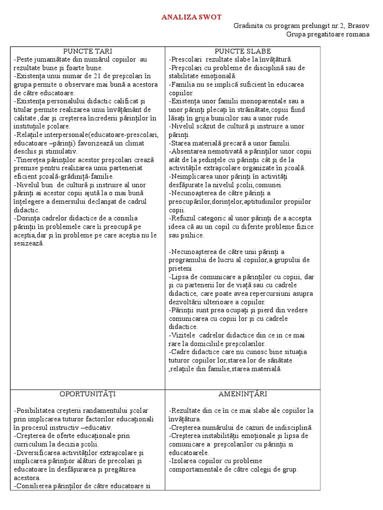 Analiza Swot